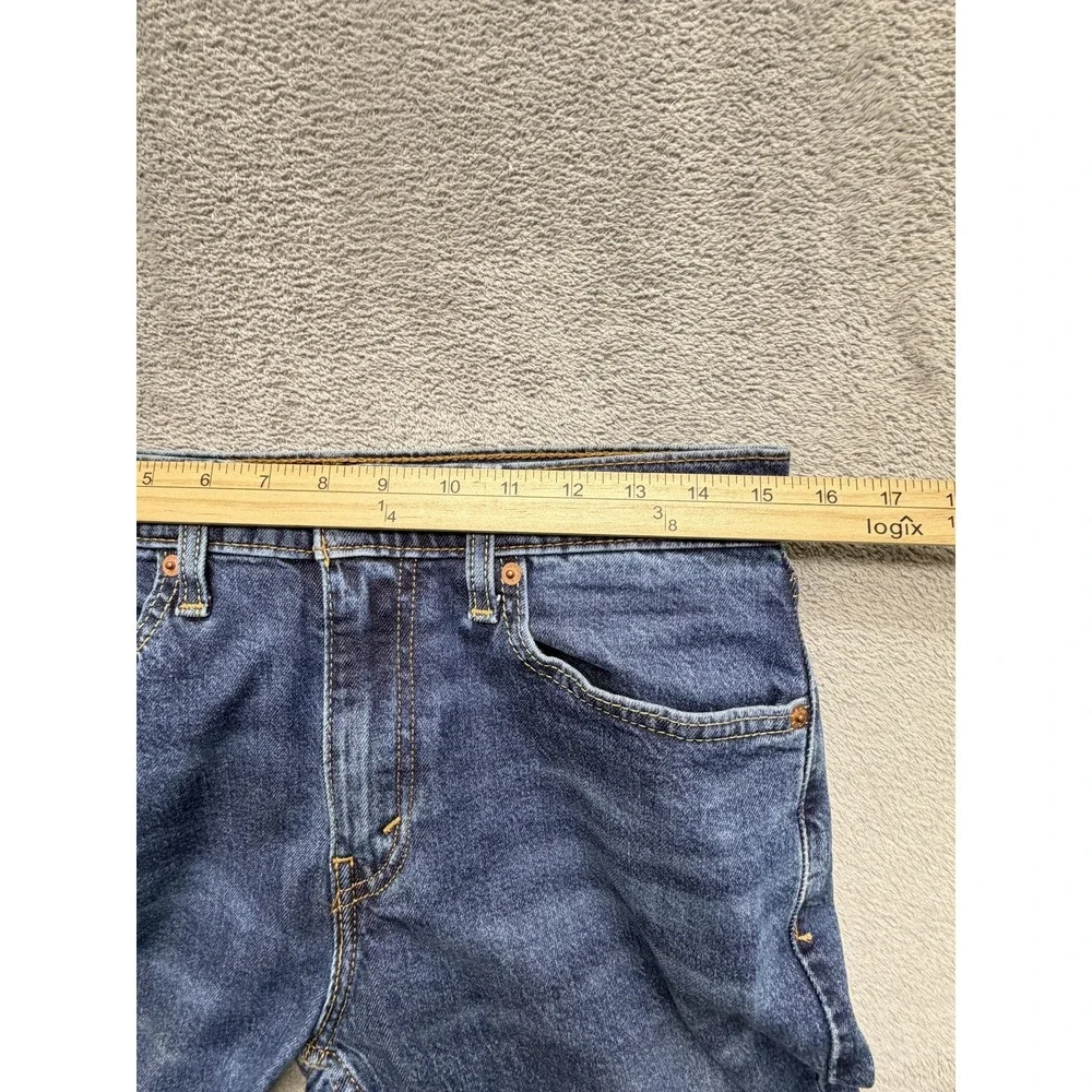 Levis 505 Jeans Mens Measured 31x30 Blue Straight Medium Wash‎ Stretch Denim